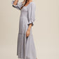 Ditzy Floral Embroidery Puff Sleeve Maxi Dress