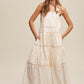 Laced and Tiered Romantic Overall Maxi Dress