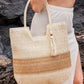 Valeria Two-Tone Straw Tote