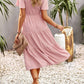 Women's Short Sleeve Round Neck Waist Tiered Dress