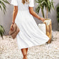 Women's Short Sleeve Round Neck Waist Tiered Dress