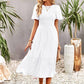 Women's Short Sleeve Round Neck Waist Tiered Dress