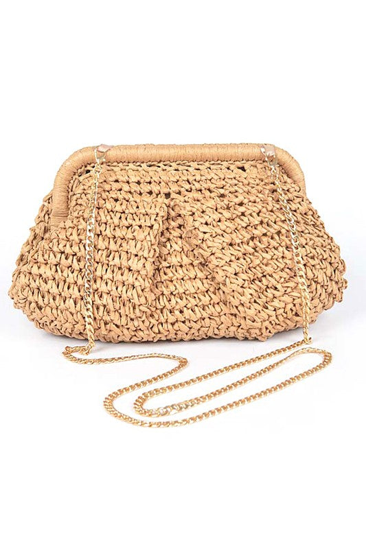 Color Straw Crossbody Bag