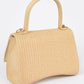 Faux Straw Top Handle Crossbody Swing Bag