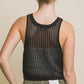 Sleeveless Open Knit Crop Top