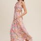 Floral Bubble Textured Two-Piece Style Maxi Dress