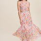 Floral Bubble Textured Two-Piece Style Maxi Dress