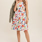 Flower Print Square Neck Dress