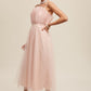 Paper Bag Frill Tulle Maxi Dress