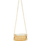 Wooden Bucket Shape Bag with Pearl Handle