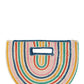 Half Circle Straw Stripe Handbag