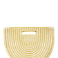 Half Circle Straw Stripe Handbag