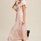 Square Neck Ruffled Short Sleeve Maxi Dress