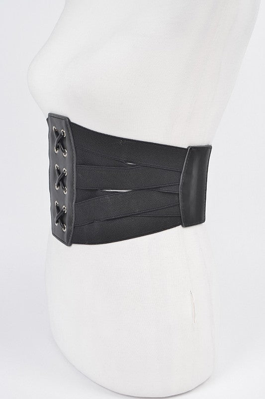 Faux Leather Lacing Corset Belt