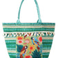 Bird and Tassel Beaded Tote Bag