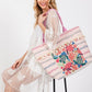 Turtle and Tassel Beaded Tote Bag