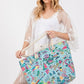 Beach and Flower Print Tote Bag