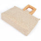 Bamboo Top Handle Linen Convertible Clutch Bag