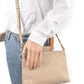 Bamboo Top Handle Linen Convertible Clutch Bag