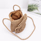 Faux Straw Large Flower Swing Crossbody Bag