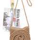 Faux Straw Large Flower Swing Crossbody Bag