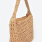 Faux Straw Oversize Hobo Shoulder Bag