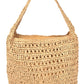 Faux Straw Oversize Hobo Shoulder Bag