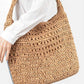 Faux Straw Oversize Hobo Shoulder Bag