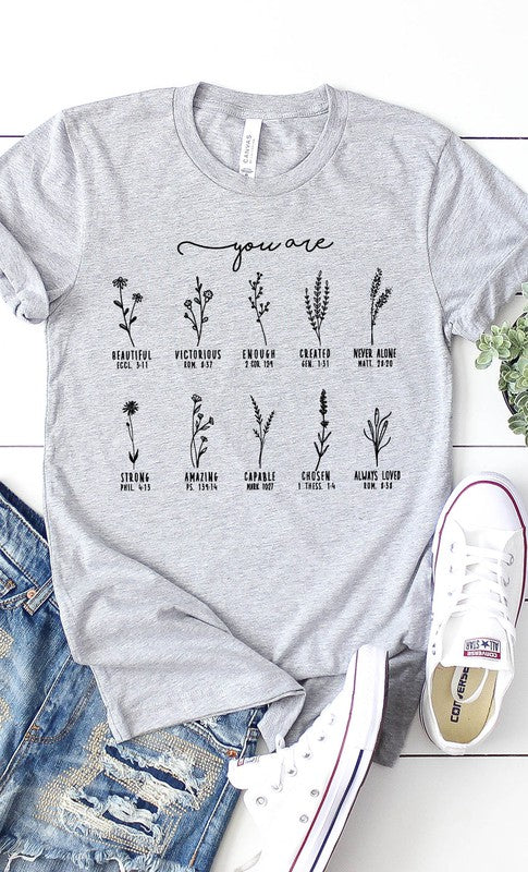 You Are Inspirational Floral Graphic Tee