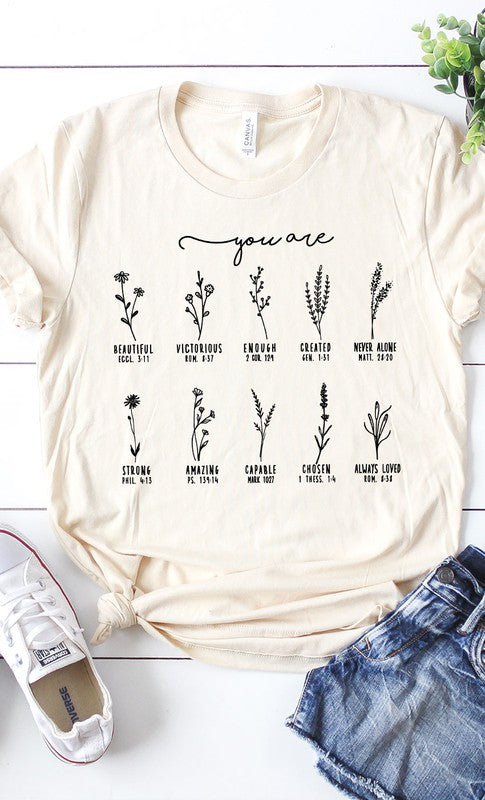 You Are Inspirational Floral Graphic Tee