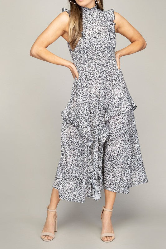 Tiered maxi dress with ruffle trim