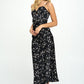 Satin floral maxi dress