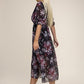 Floral Print  V Neck Maxi Dress