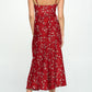 Satin floral maxi dress