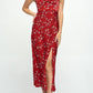 Satin floral maxi dress