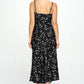 Satin floral maxi dress