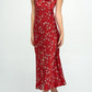 Satin floral maxi dress