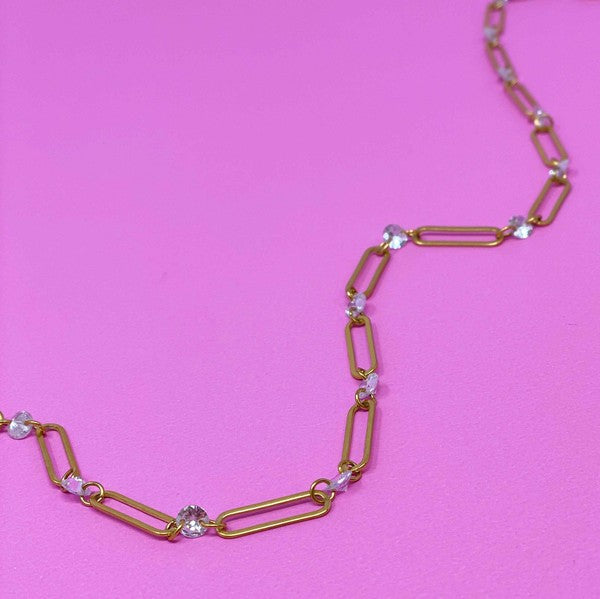 Crystal Linked Chain Necklace