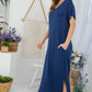 PLUS SOLID RHINESTONE MAXI DRESS