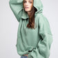 Stitch Detailed Elastic Hem Hoodie