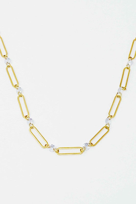 Crystal Linked Chain Necklace