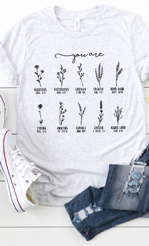 You Are Inspirational Floral Graphic Tee