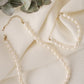 Mid-sized natural pearl bracelet, necklace set