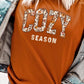 cozy season autumn fall t shirt with a floral print design