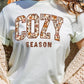 cozy season spring green fall tshirt with a floral print design