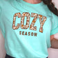 cozy season mint fall tshirt with a floral print design