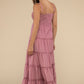 Woven Smocked Top Tiered Cami Maxi Dress