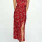 Satin floral maxi dress