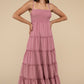 Woven Smocked Top Tiered Cami Maxi Dress