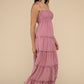 Woven Smocked Top Tiered Cami Maxi Dress